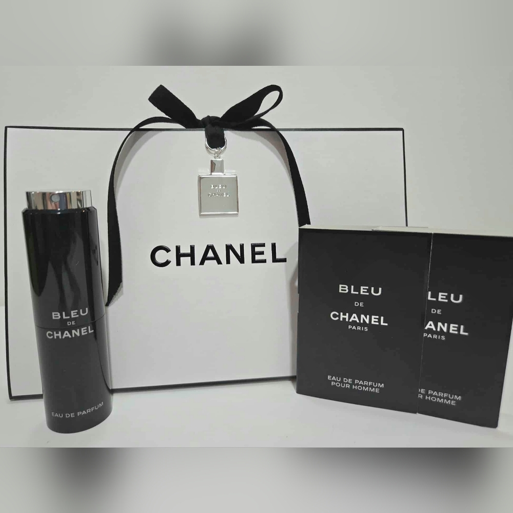 CHANEL BLUE EAU DE PARFUM BUNDLE: Blue EDP Twist&Spray 20ML+Blue Charm +Bonus
